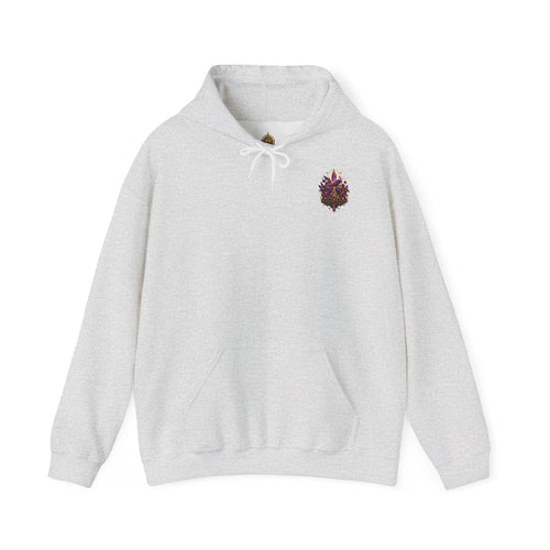 Butterfly Mandala Hoodie — Purple Gold Decorative Butterfly Back Print