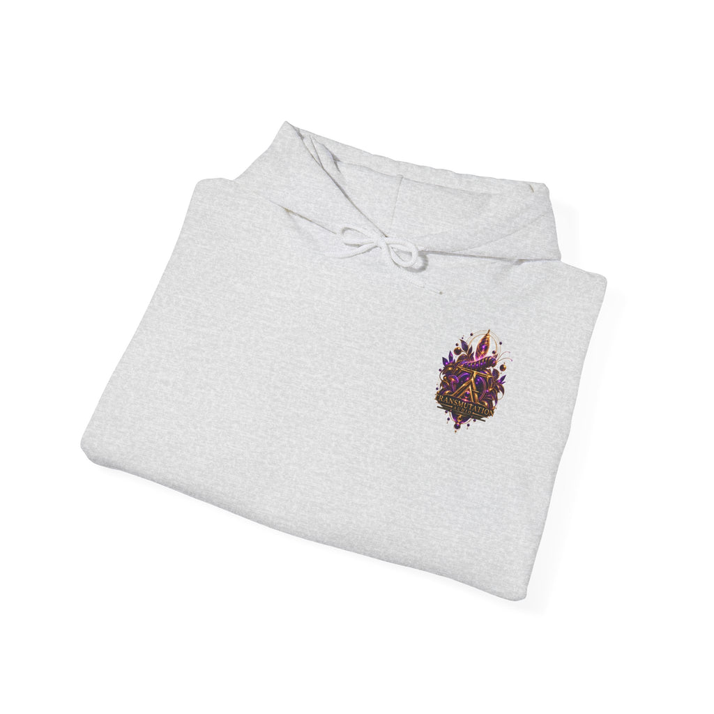 Transformation Butterfly Hoodie — Purple Gold Metamorphosis Graphic Hoodie