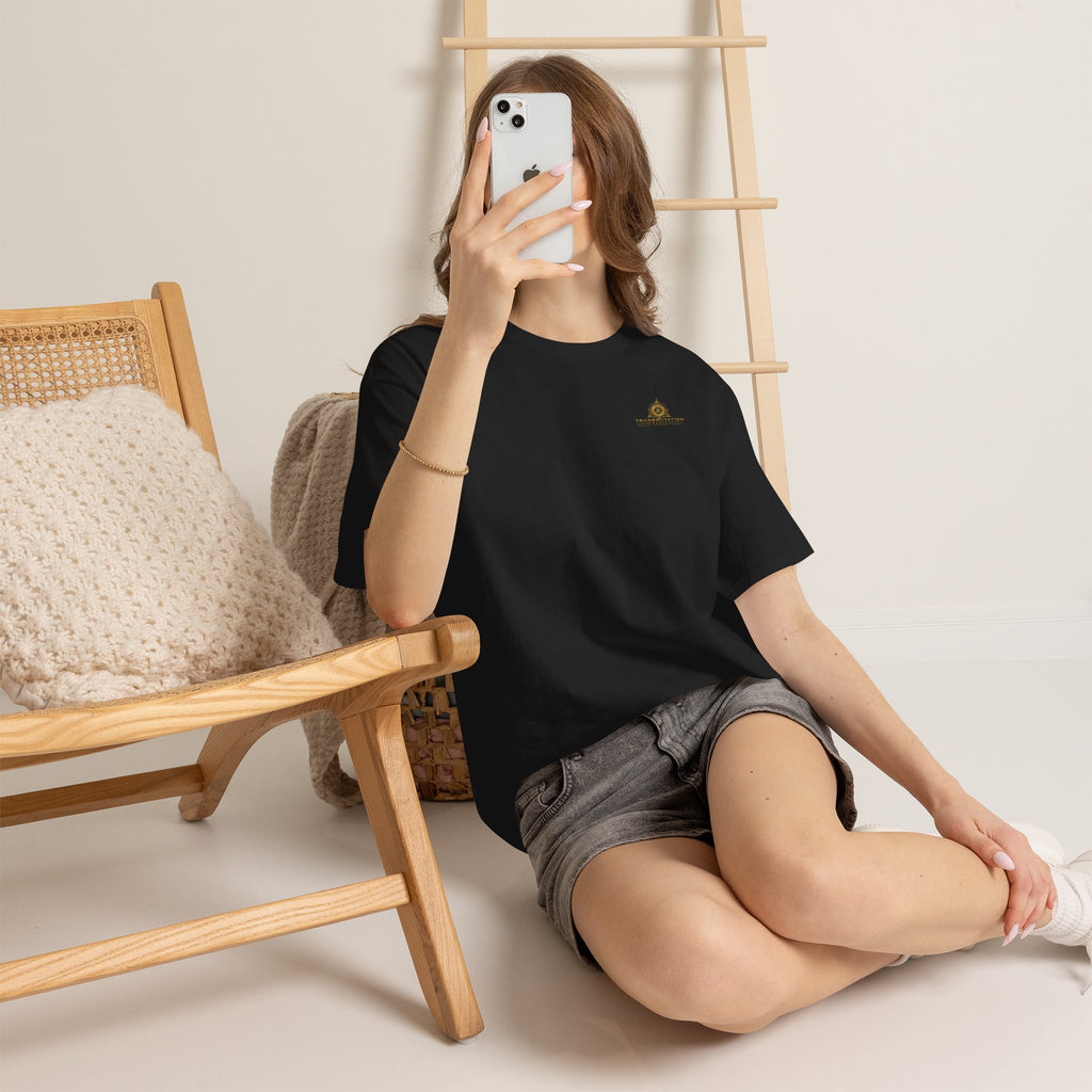 Graphic Tee — Dark Teddy Bear Night Scene with 'Little Monster' Back Print