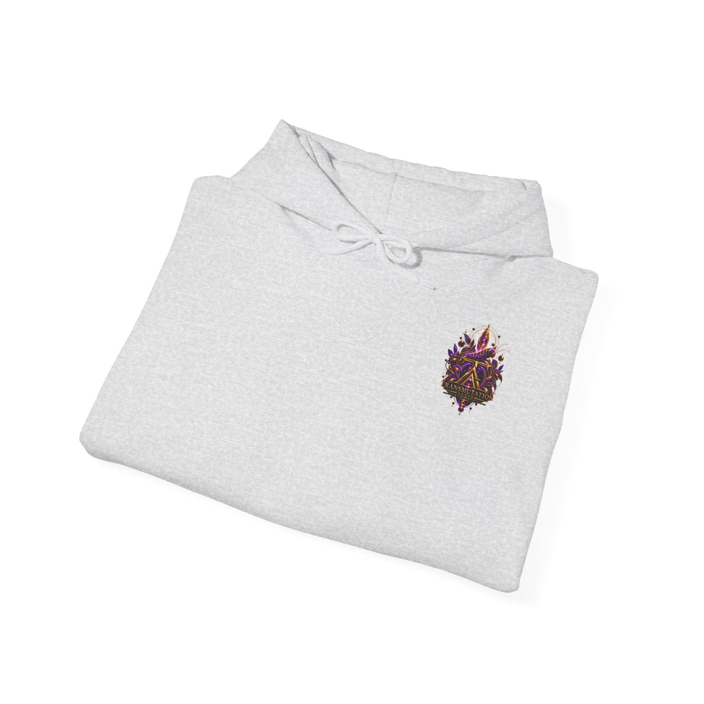 Transmutation Audio Butterfly Hoodie — Psychedelic Purple Metamorphosis Sweatshirt