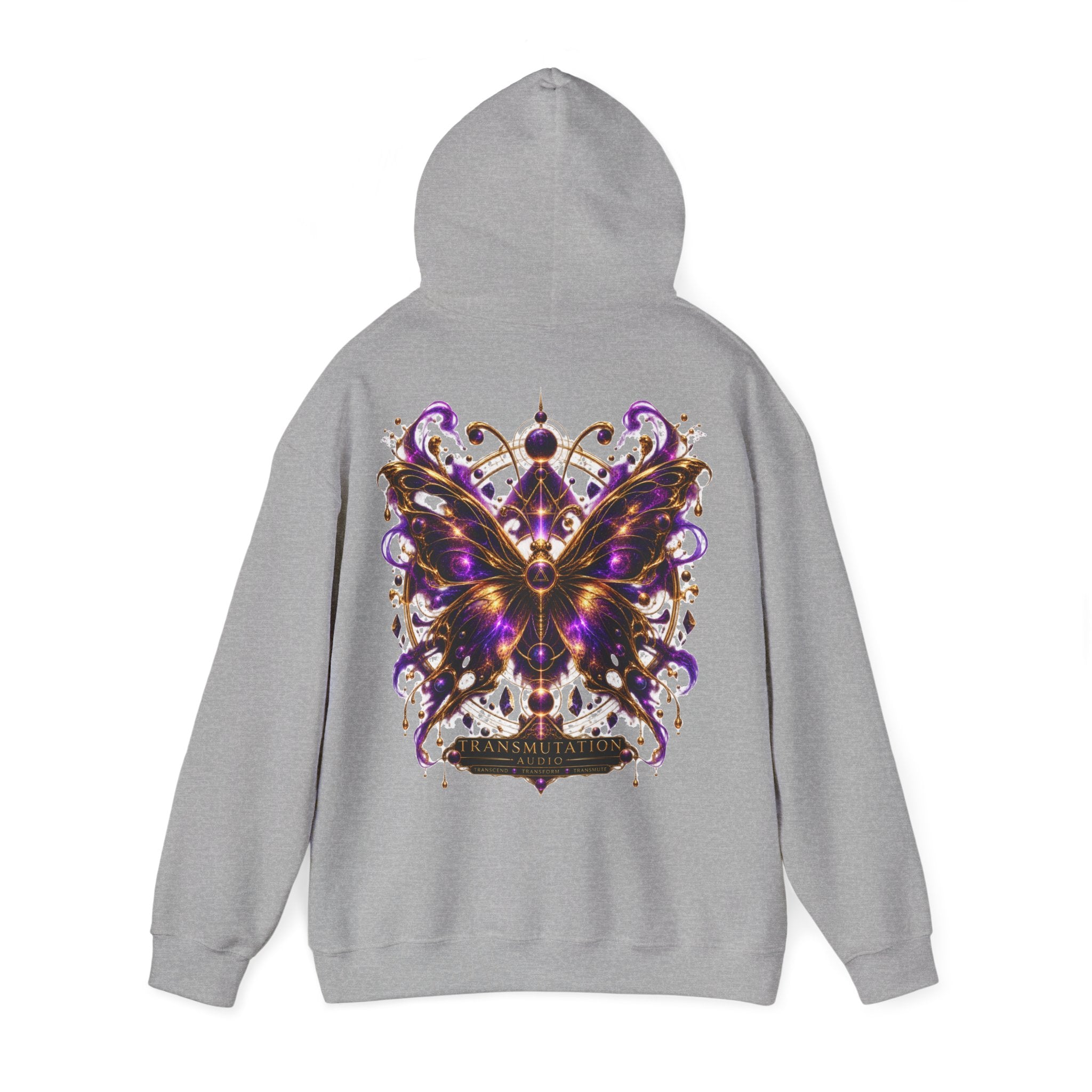 Mystic Purple Butterfly Hoodie — Ornate Gothic Butterfly Graphic Sweatshirt