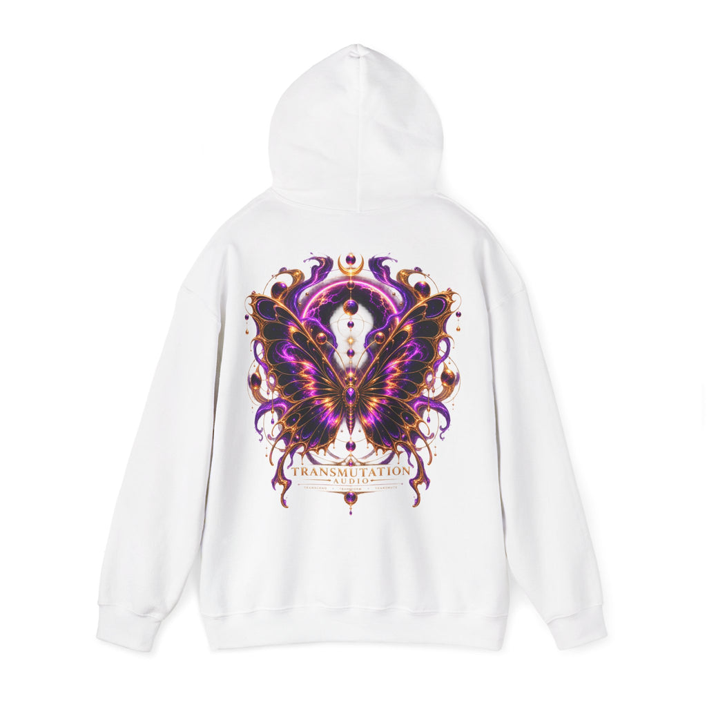 Transmutation Butterfly Hoodie — Mystical Purple Butterfly Graphic Sweatshirt