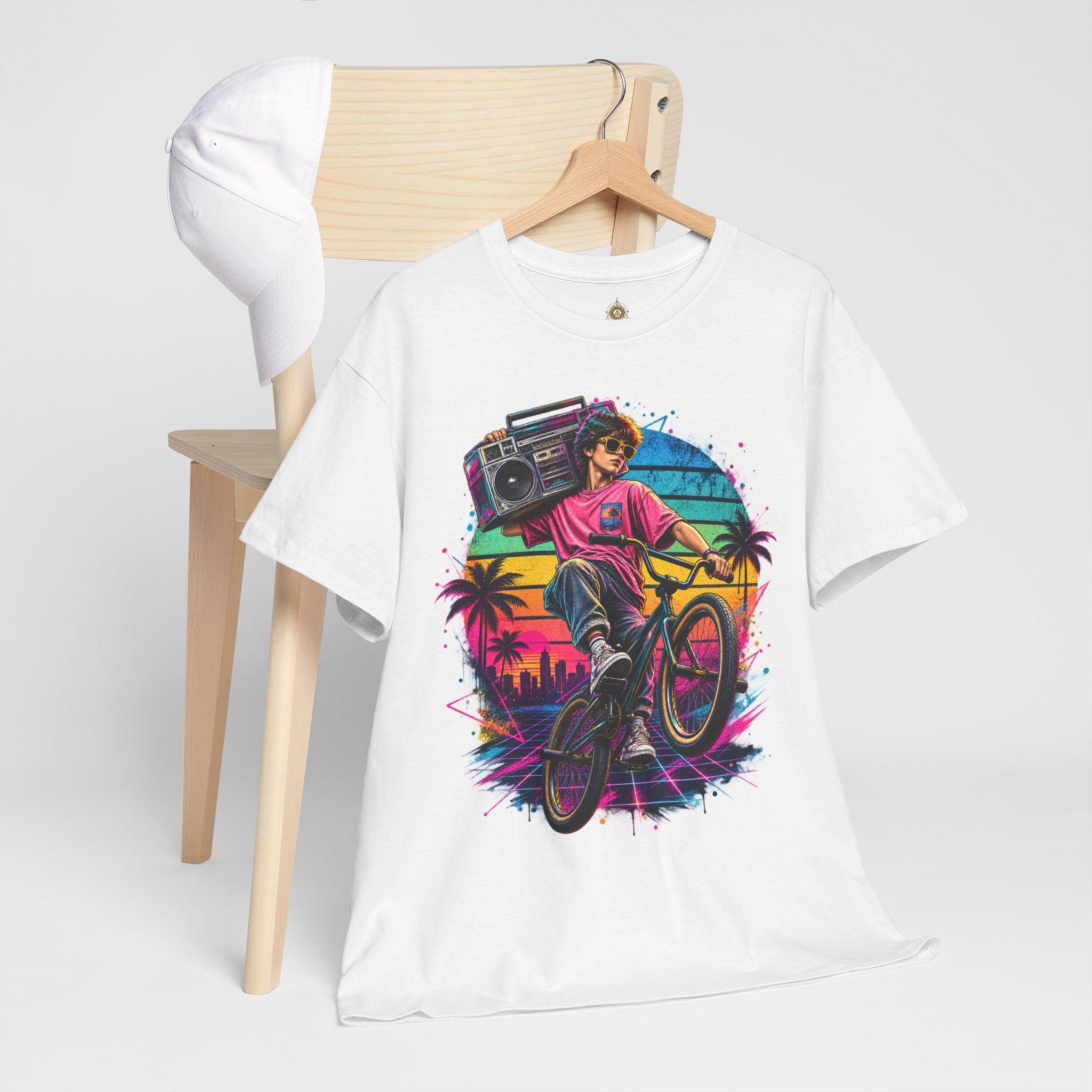 Retro BMX Boombox T Shirt  80s Vintage Streetwear Graphic Tee