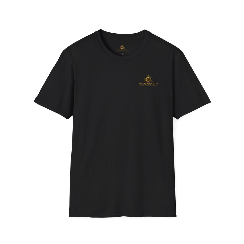 T-Shirt — Minimal Gold 'Transmutation' Alchemy Logo Chest Tee