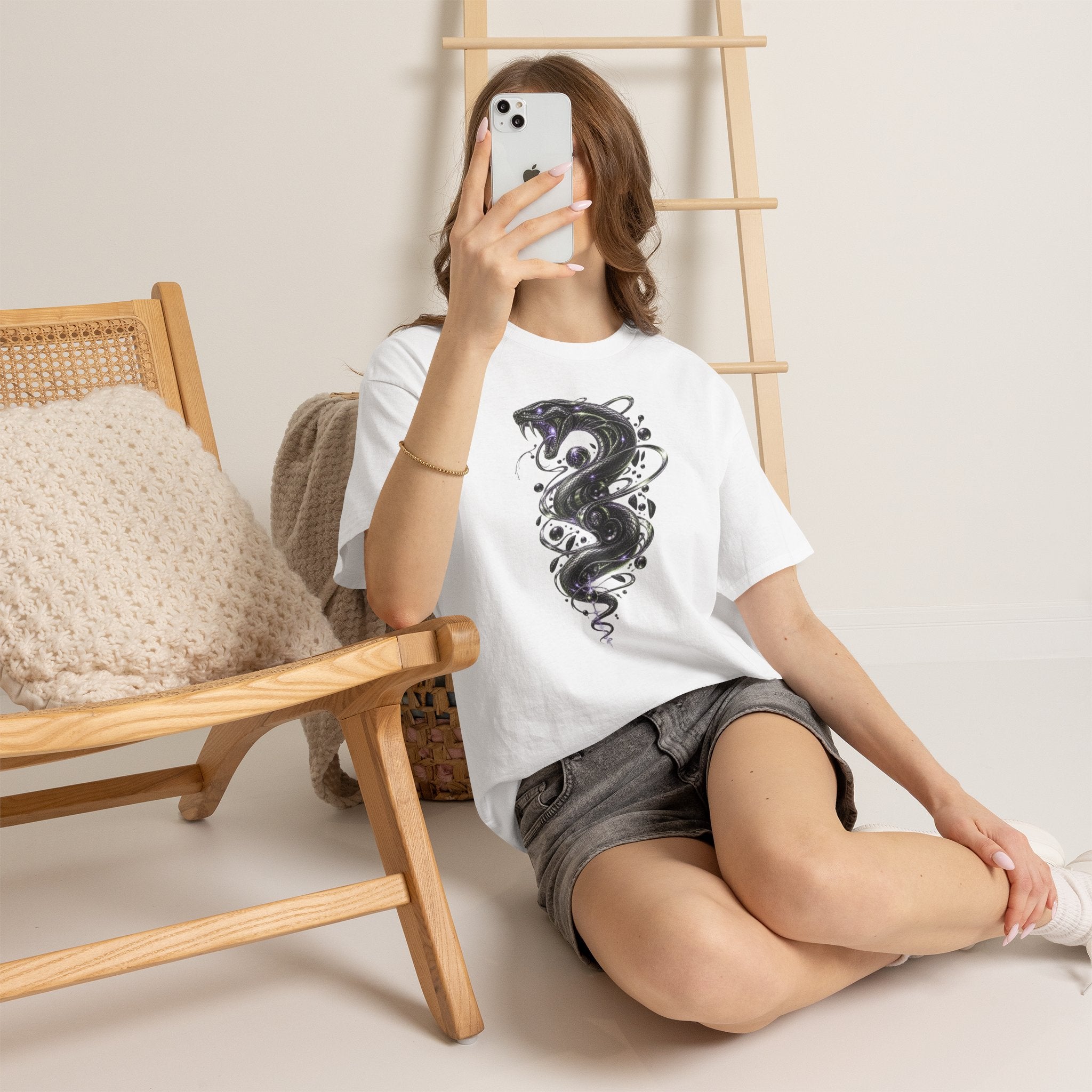 Snake Spiral T-Shirt Cosmic Black Serpent Graphic Tee