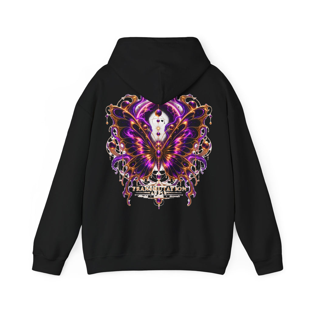 Transmutation Butterfly Hoodie — Mystical Purple Butterfly Graphic Sweatshirt