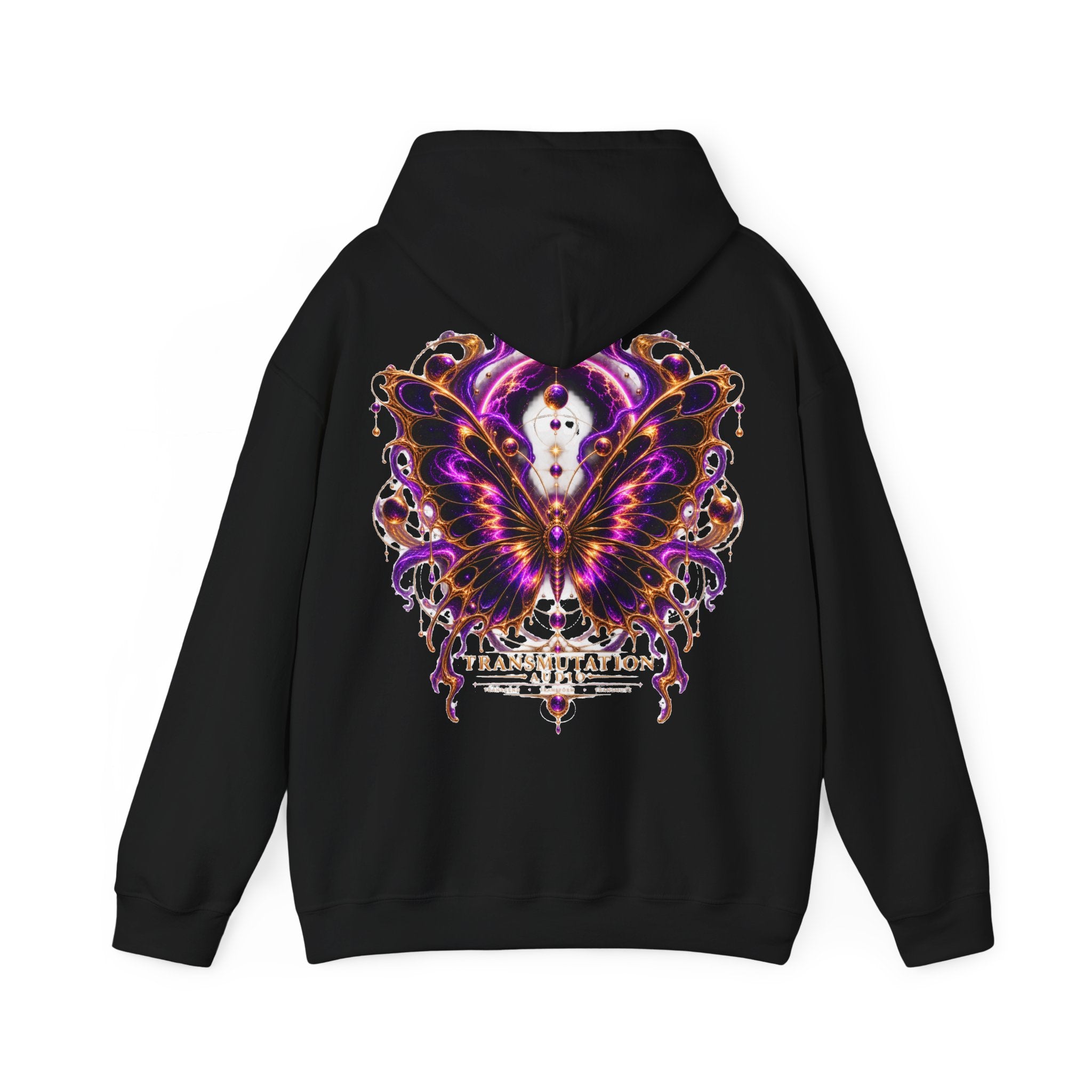 Transmutation Butterfly Hoodie — Mystical Purple Butterfly Graphic Sweatshirt