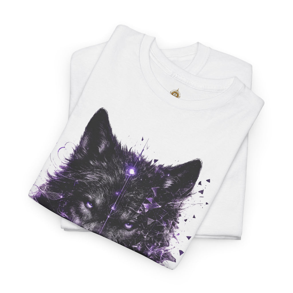 Galactic Wolf Tee  Purple Nebula Wolf Head Mystical Animal Shirt