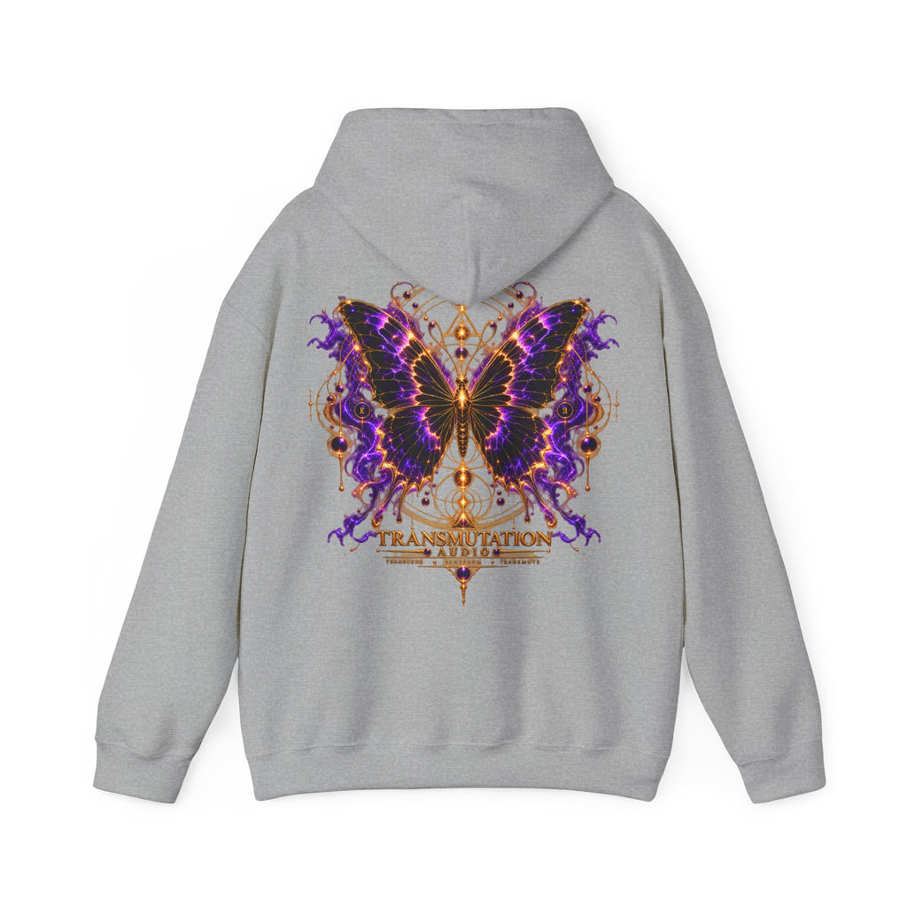 Butterfly Transformation Hoodie — Purple Gothic Metamorphosis Sweatshirt