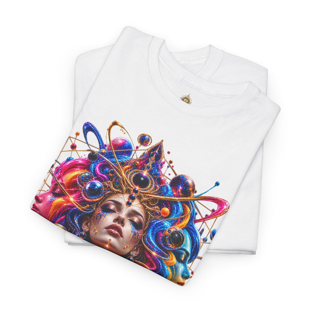 CELESTIAL TRINITY Psychedelic Cosmic Goddess T Shirt Astral Trinity, Cosmic Empress, Celestial Awakening, Infinite Goddess, Astral Divinity.
