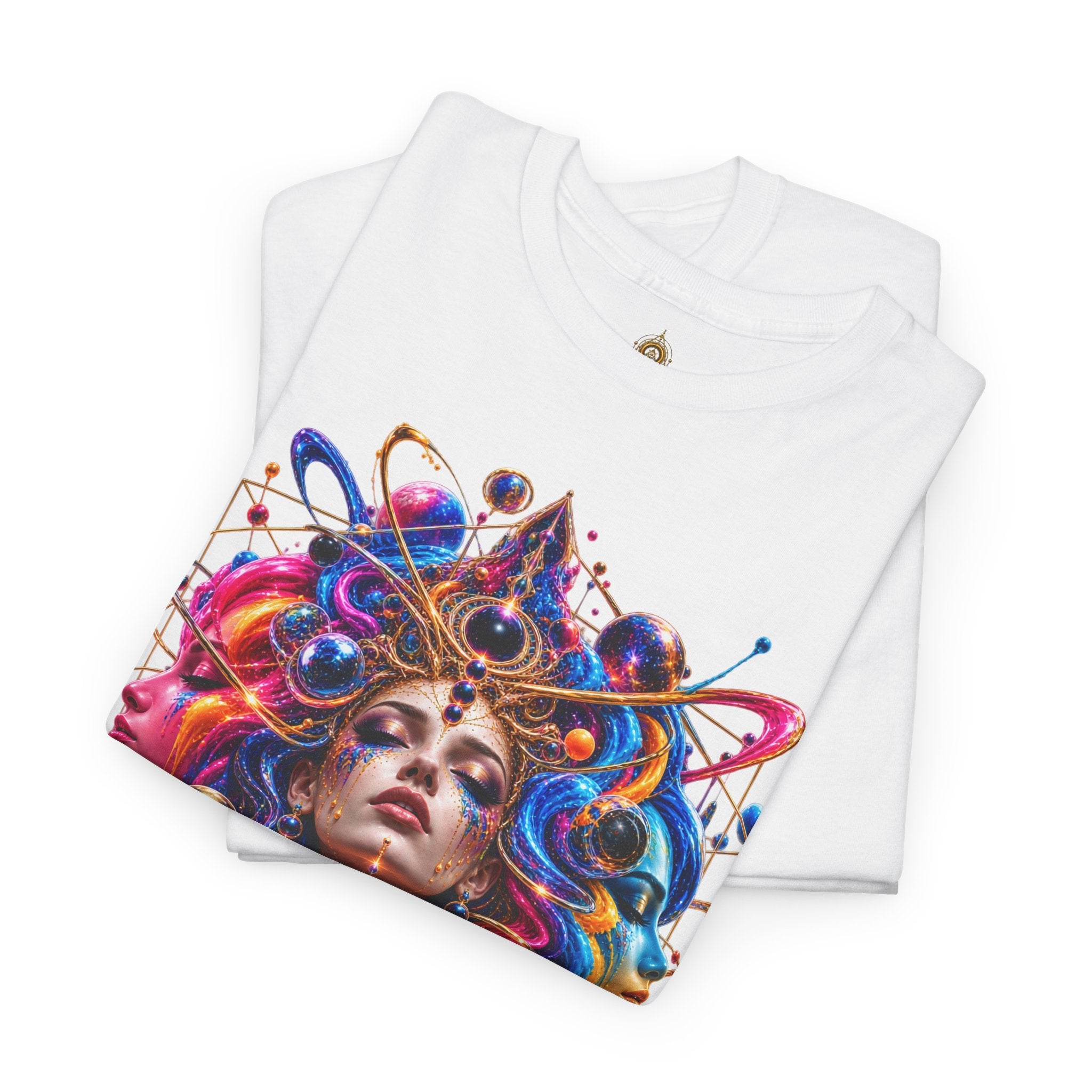 CELESTIAL TRINITY Psychedelic Cosmic Goddess T Shirt Astral Trinity, Cosmic Empress, Celestial Awakening, Infinite Goddess, Astral Divinity.
