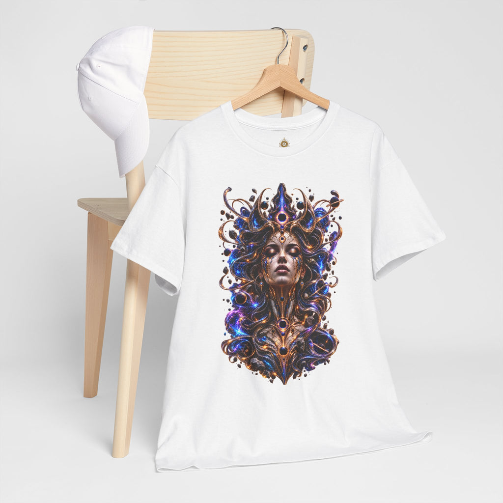 Cosmic Oracle T-Shirt, Psychedelic Goddess Graphic Tee, Celestial Fantasy Art Shirt, Festival Streetwear, Mystical Unisex Tee