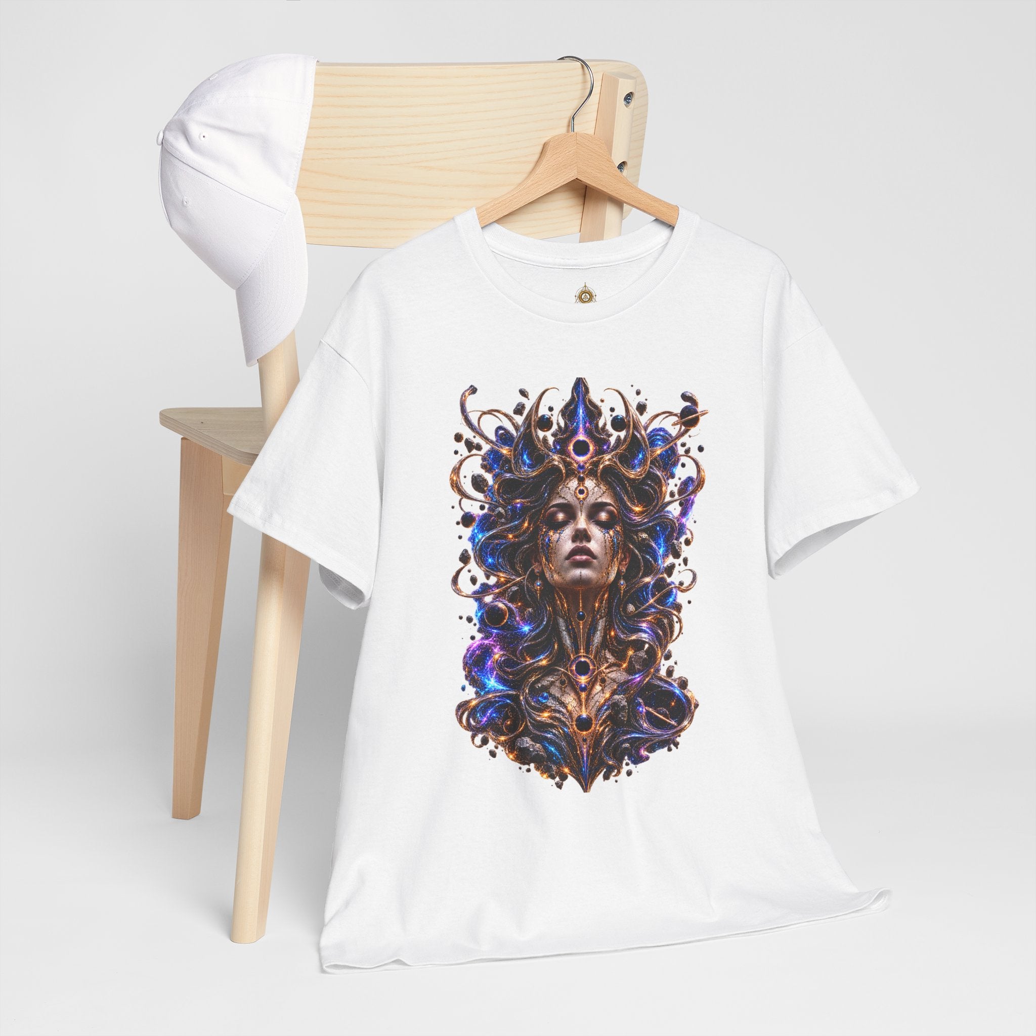 Cosmic Oracle T-Shirt, Psychedelic Goddess Graphic Tee, Celestial Fantasy Art Shirt, Festival Streetwear, Mystical Unisex Tee
