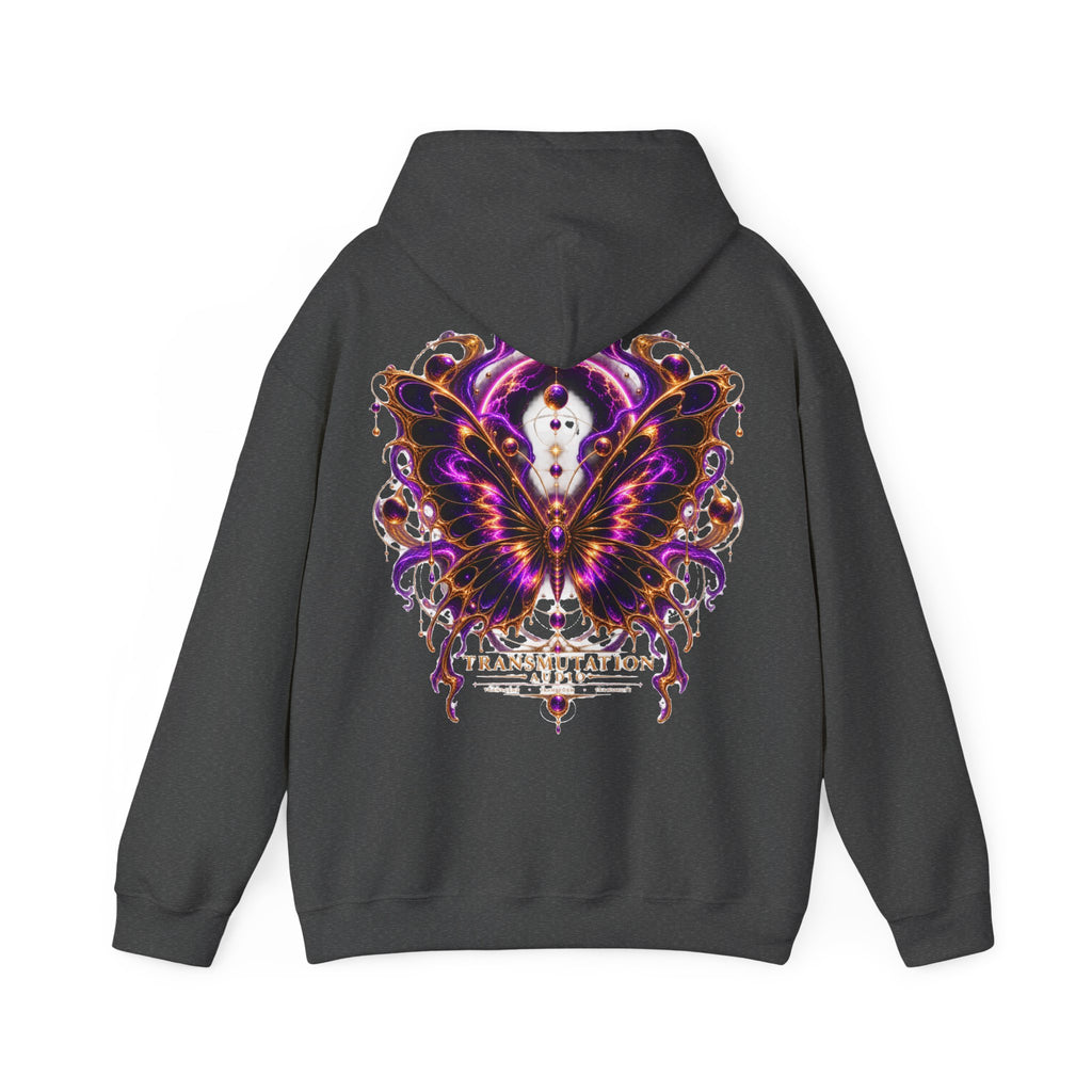 Transmutation Butterfly Hoodie — Mystical Purple Butterfly Graphic Sweatshirt
