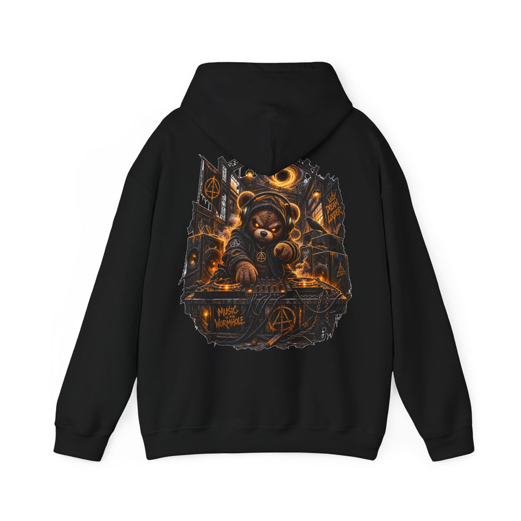 Occult DJ Hoodie — Neon Teddy Turntable Streetwear