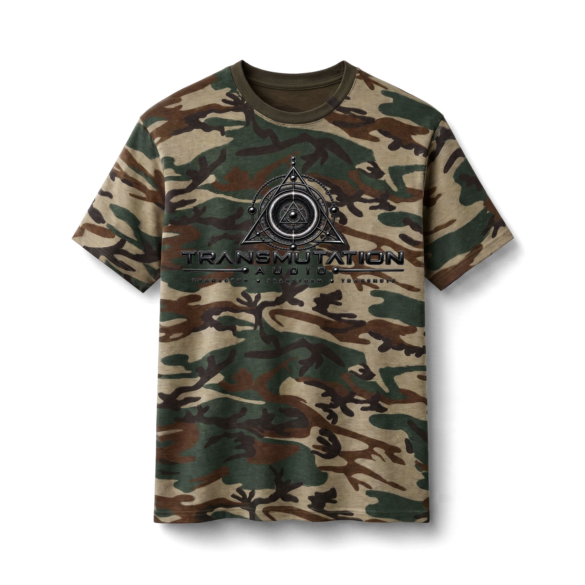 Camo Tee — 'Transmutation' Graphic Military-Style Cotton T-Shirt