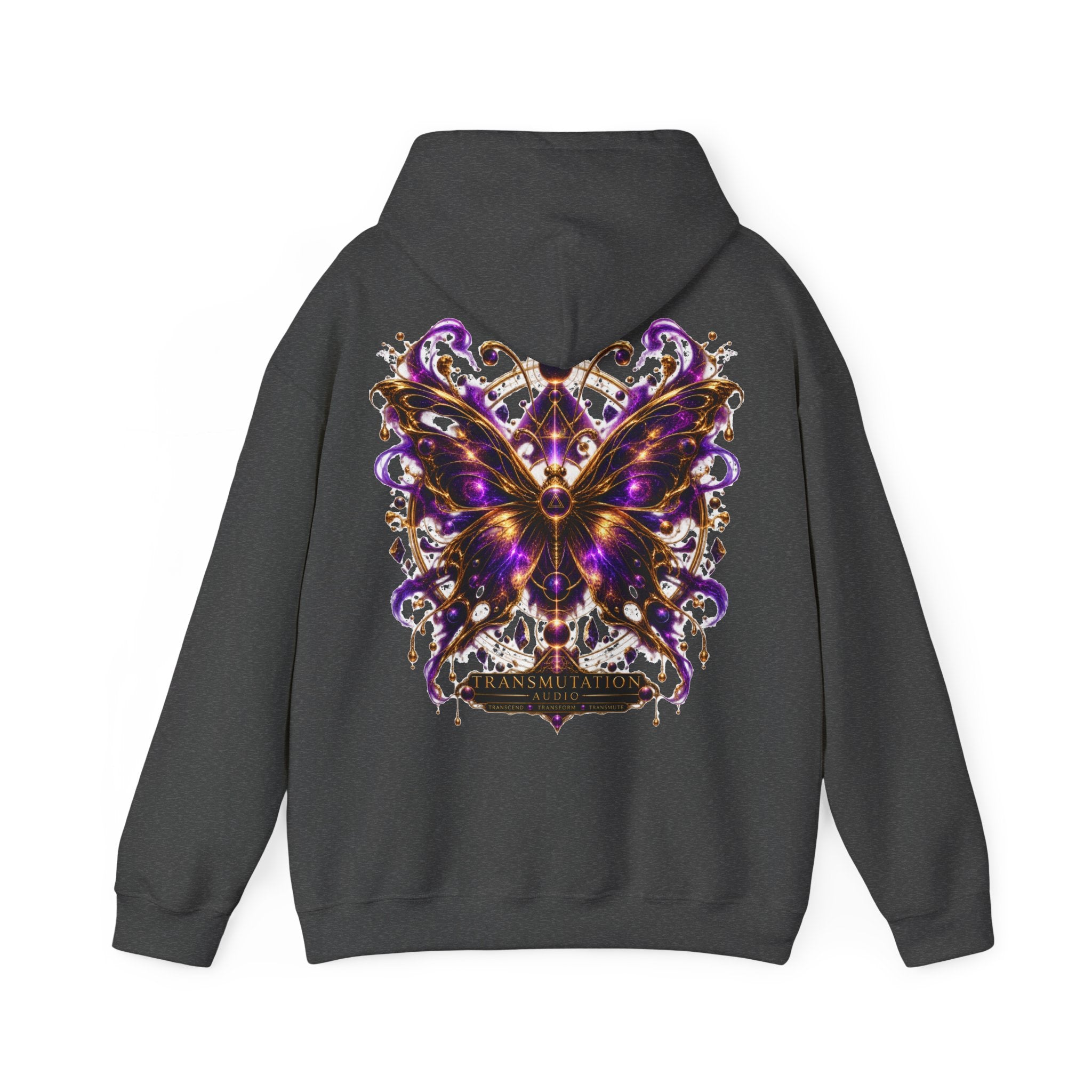 Mystic Purple Butterfly Hoodie — Ornate Gothic Butterfly Graphic Sweatshirt