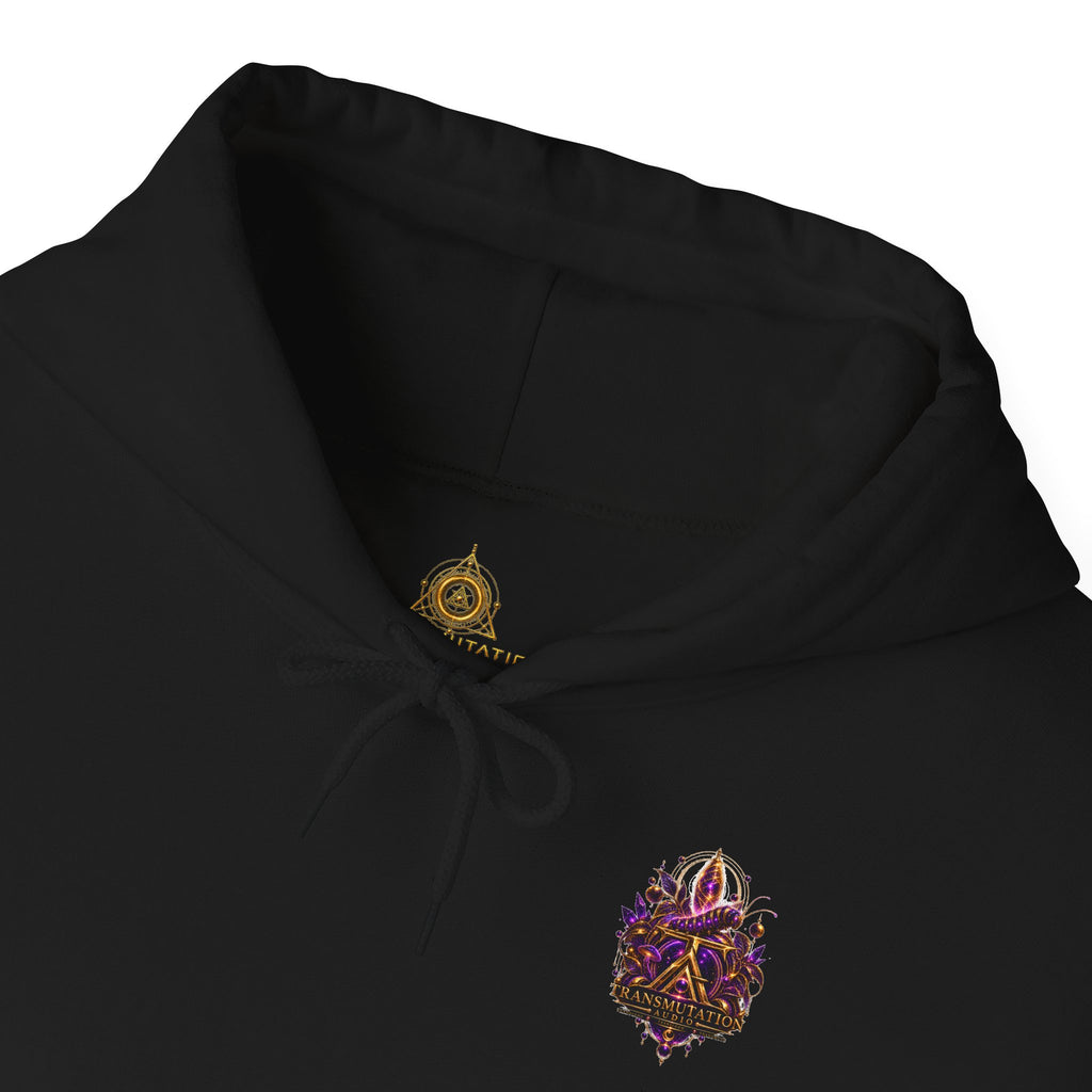 Transmutation Audio Butterfly Hoodie — Psychedelic Purple Metamorphosis Sweatshirt
