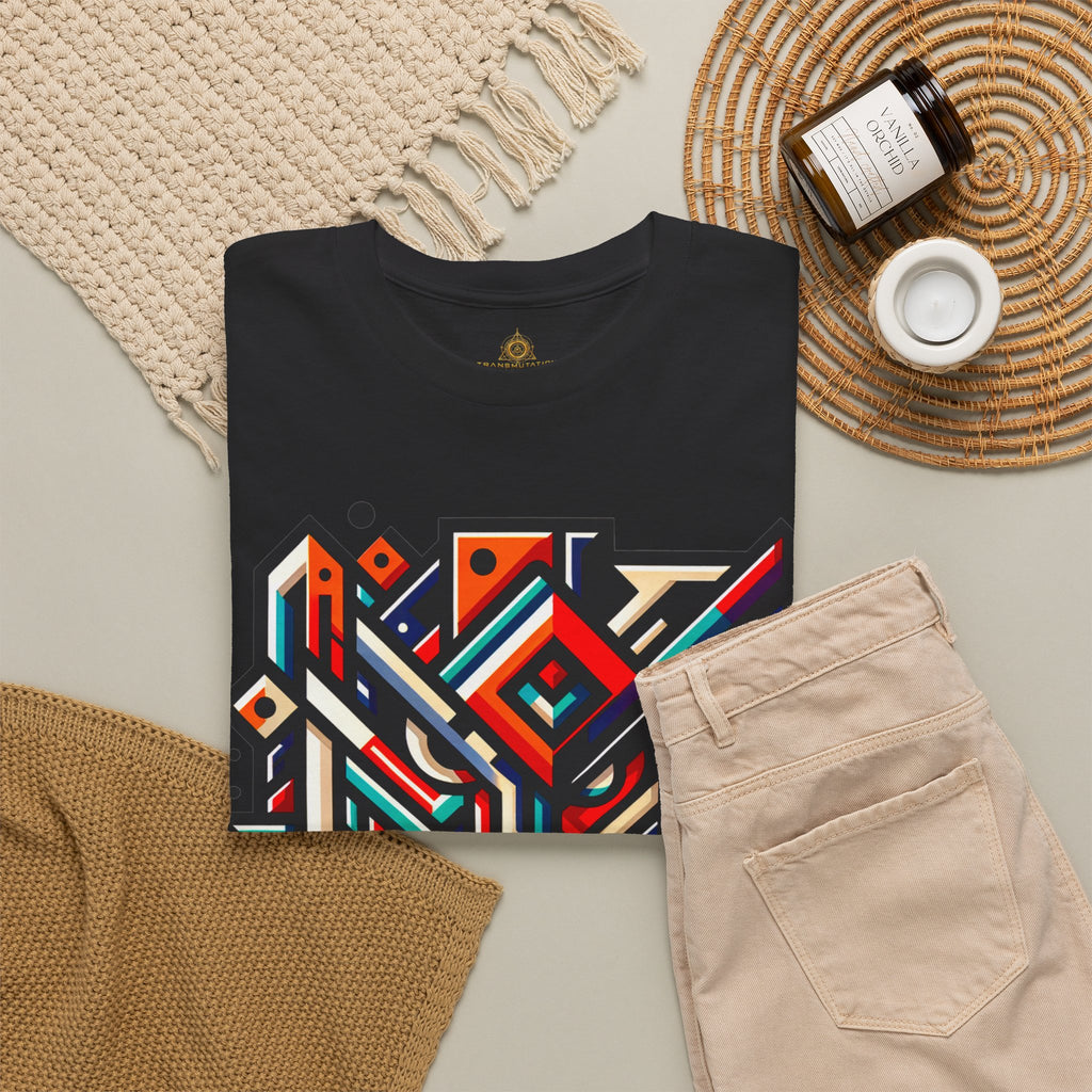 Geometric Abstract T Shirt, Colorful Streetwear Graphic Tee, Modern Psychedelic Art Shirt, Unisex Festival T-Shirt