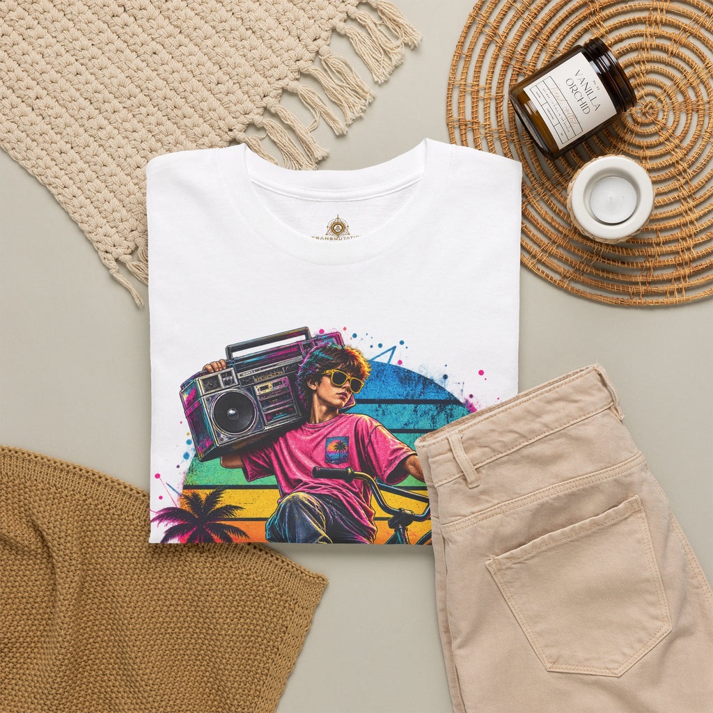 Retro BMX Boombox T Shirt  80s Vintage Streetwear Graphic Tee