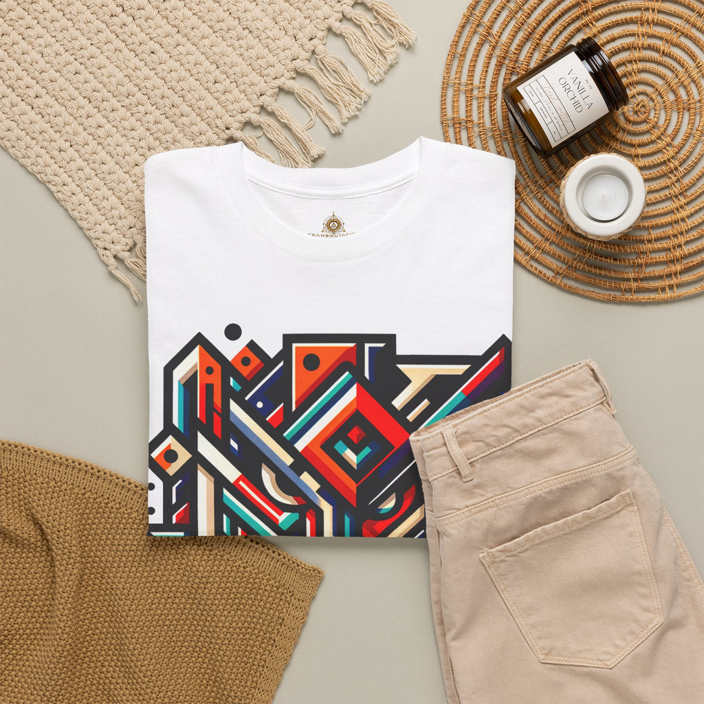 Geometric Abstract T Shirt, Colorful Streetwear Graphic Tee, Modern Psychedelic Art Shirt, Unisex Festival T-Shirt