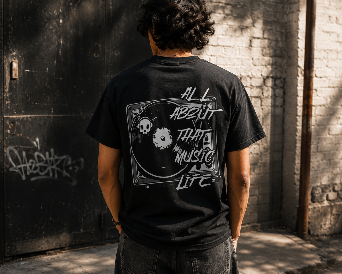 Music Life T-Shirt — "All About That Music Life" Turntable Tee