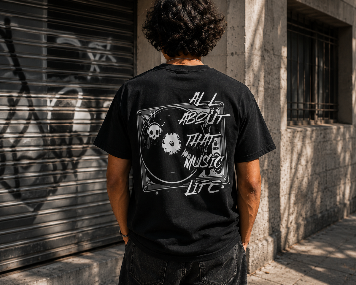 Music Life T-Shirt — "All About That Music Life" Turntable Tee