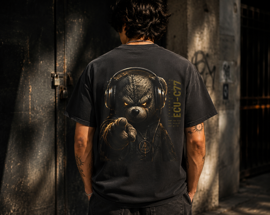 Bear DJ Graphic Tee — 'Feel The Beat' Streetwear T-Shirt