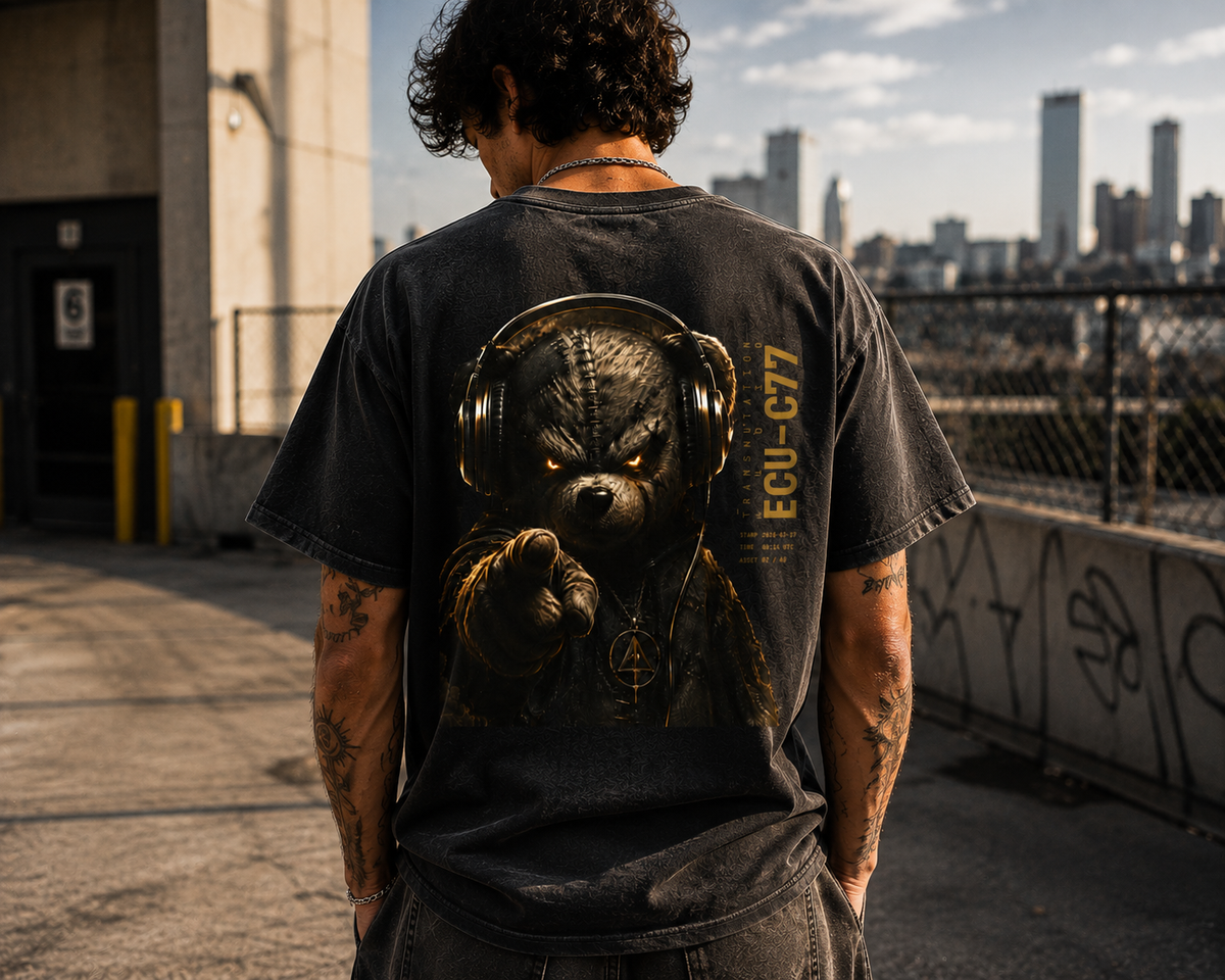 Bear DJ Graphic Tee — 'Feel The Beat' Streetwear T-Shirt
