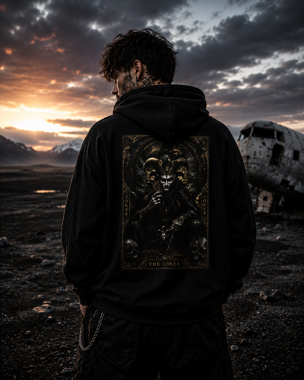 Hoodie – Dark King Throne Graphic Pullover (Gothic Skull Art)