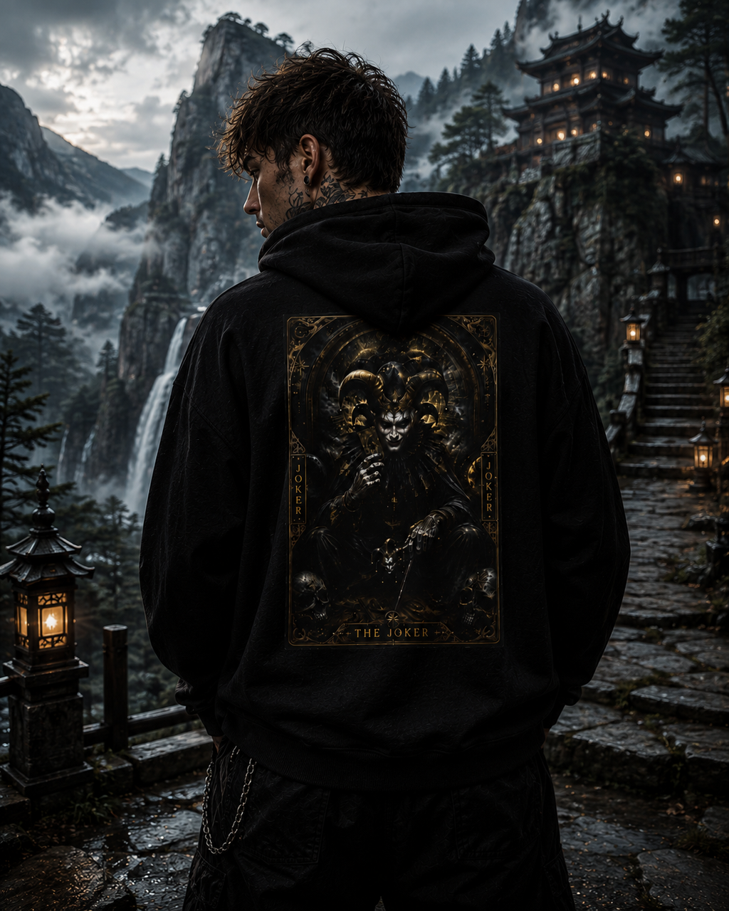 Hoodie – Dark King Throne Graphic Pullover (Gothic Skull Art)