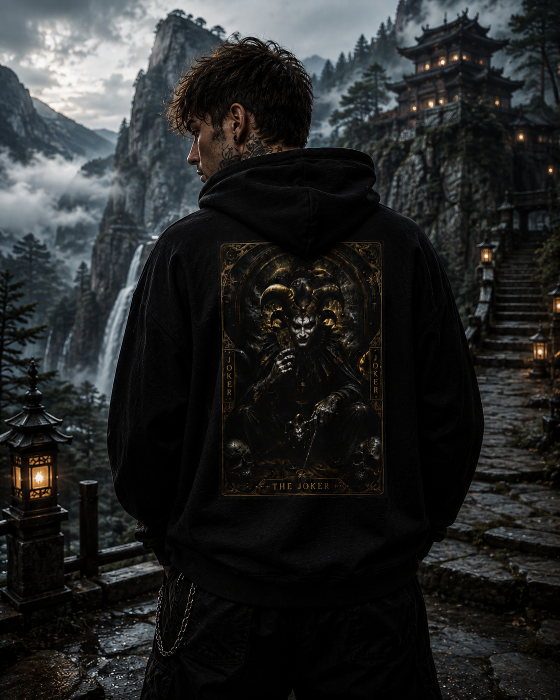 Hoodie – Dark King Throne Graphic Pullover (Gothic Skull Art)