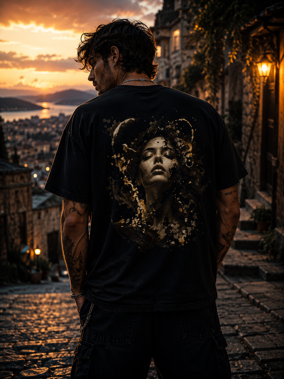 T-Shirt — Surreal Portrait Splash Graphic Tee