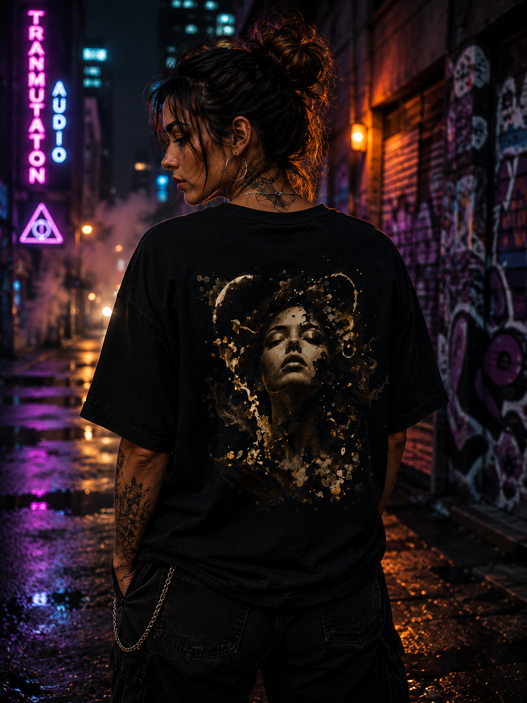 T-Shirt — Surreal Portrait Splash Graphic Tee