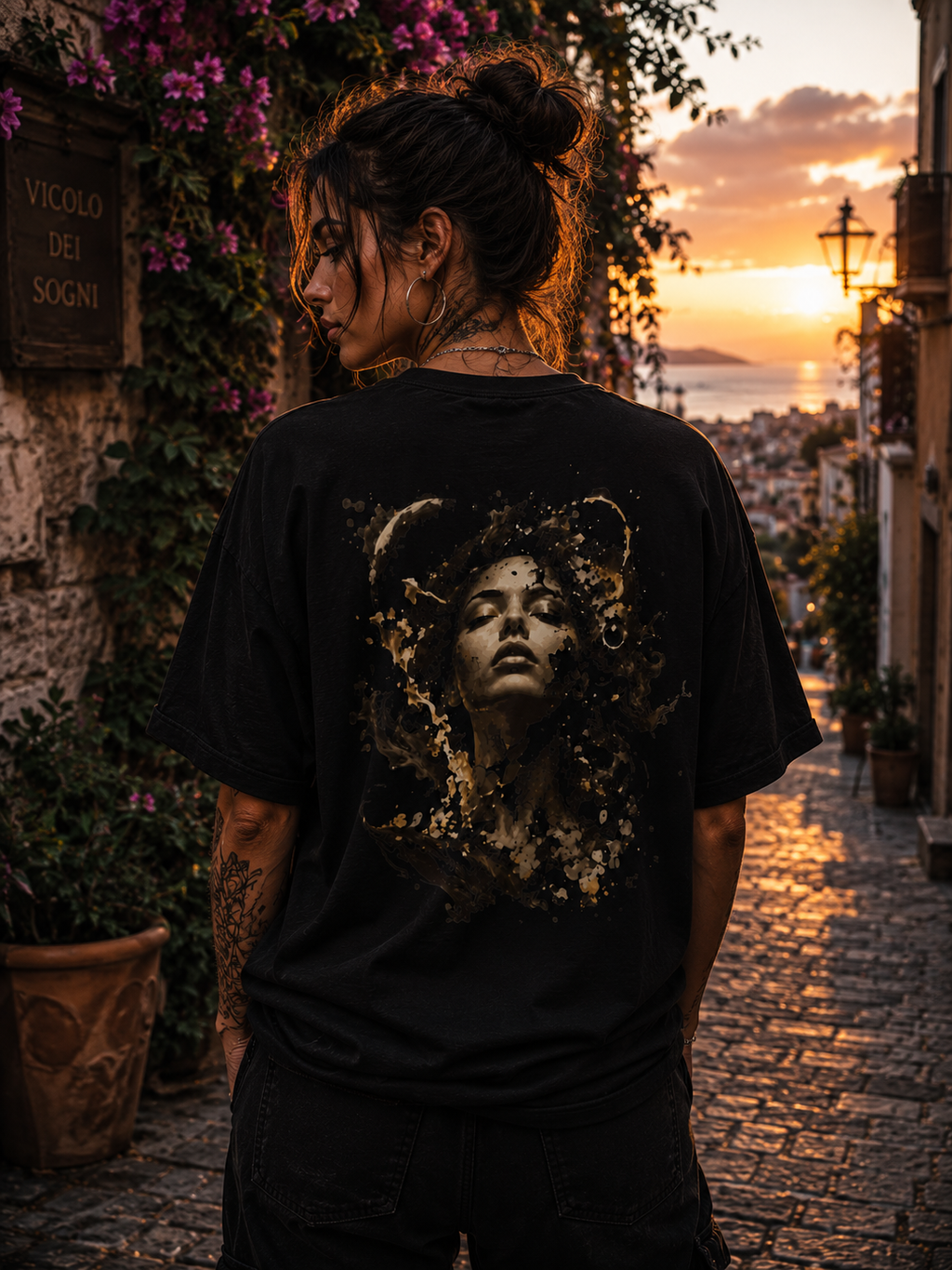 T-Shirt — Surreal Portrait Splash Graphic Tee