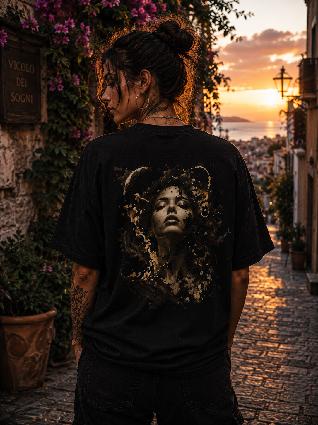 T-Shirt — Surreal Portrait Splash Graphic Tee