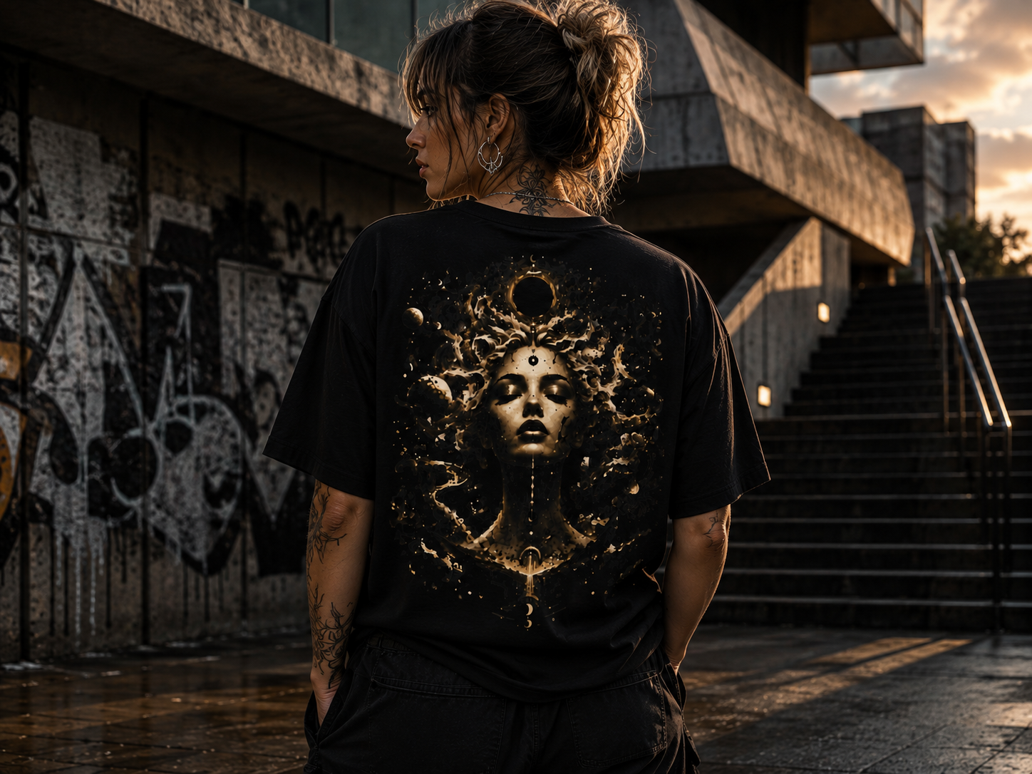Mythic Medusa Graphic Tee — Dark Goddess Back Print