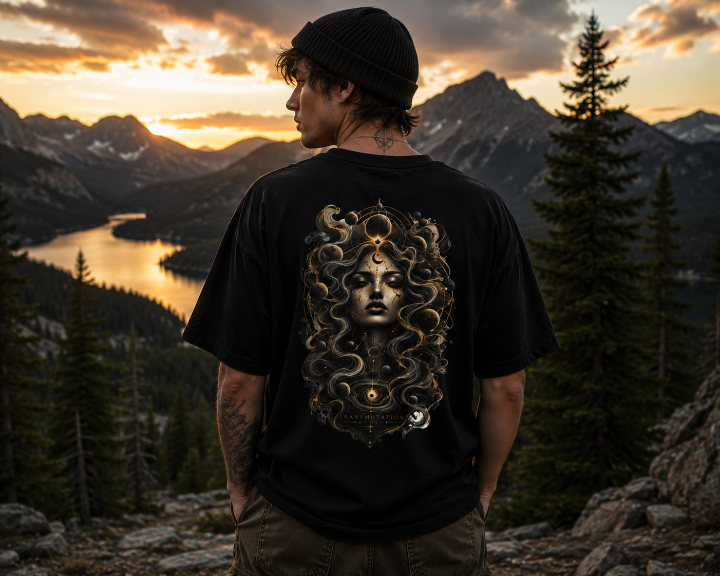 Medusa Mythology T‑Shirt — Gothic Medusa Art Tee (Snake Hair Portrait)