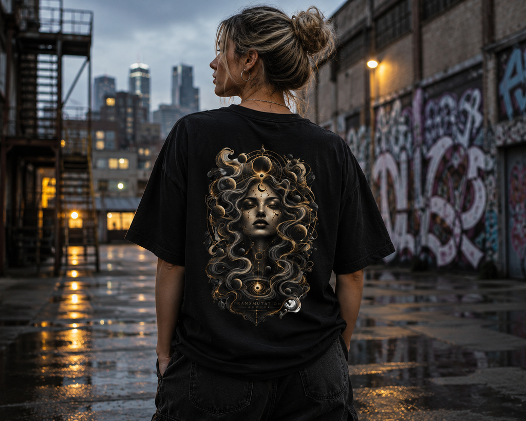 Medusa Mythology T‑Shirt — Gothic Medusa Art Tee (Snake Hair Portrait)