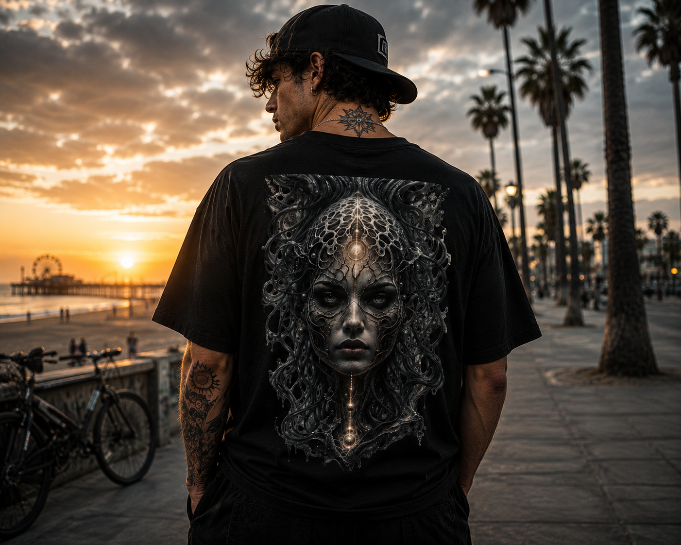 Medusa Biomech Portrait T-Shirt — Gothic Sci‑Fi Art Tee