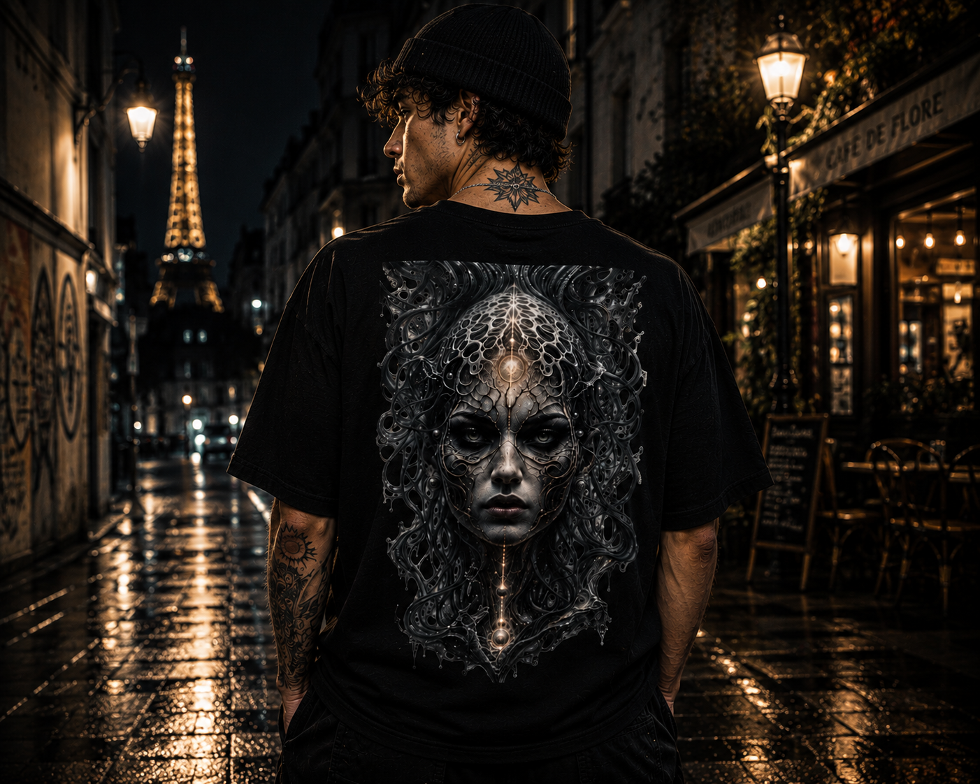 Medusa Biomech Portrait T-Shirt — Gothic Sci‑Fi Art Tee
