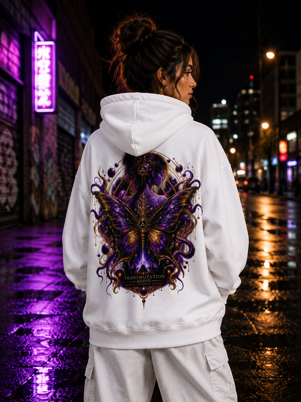 Butterfly Tranformation Hoodie — Purple Gothic Butterfly Backprint Sweatshirt
