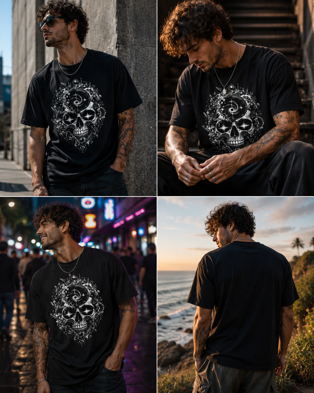 Skull Mandala Tee — Mystic Floral Skull Graphic T-Shirt