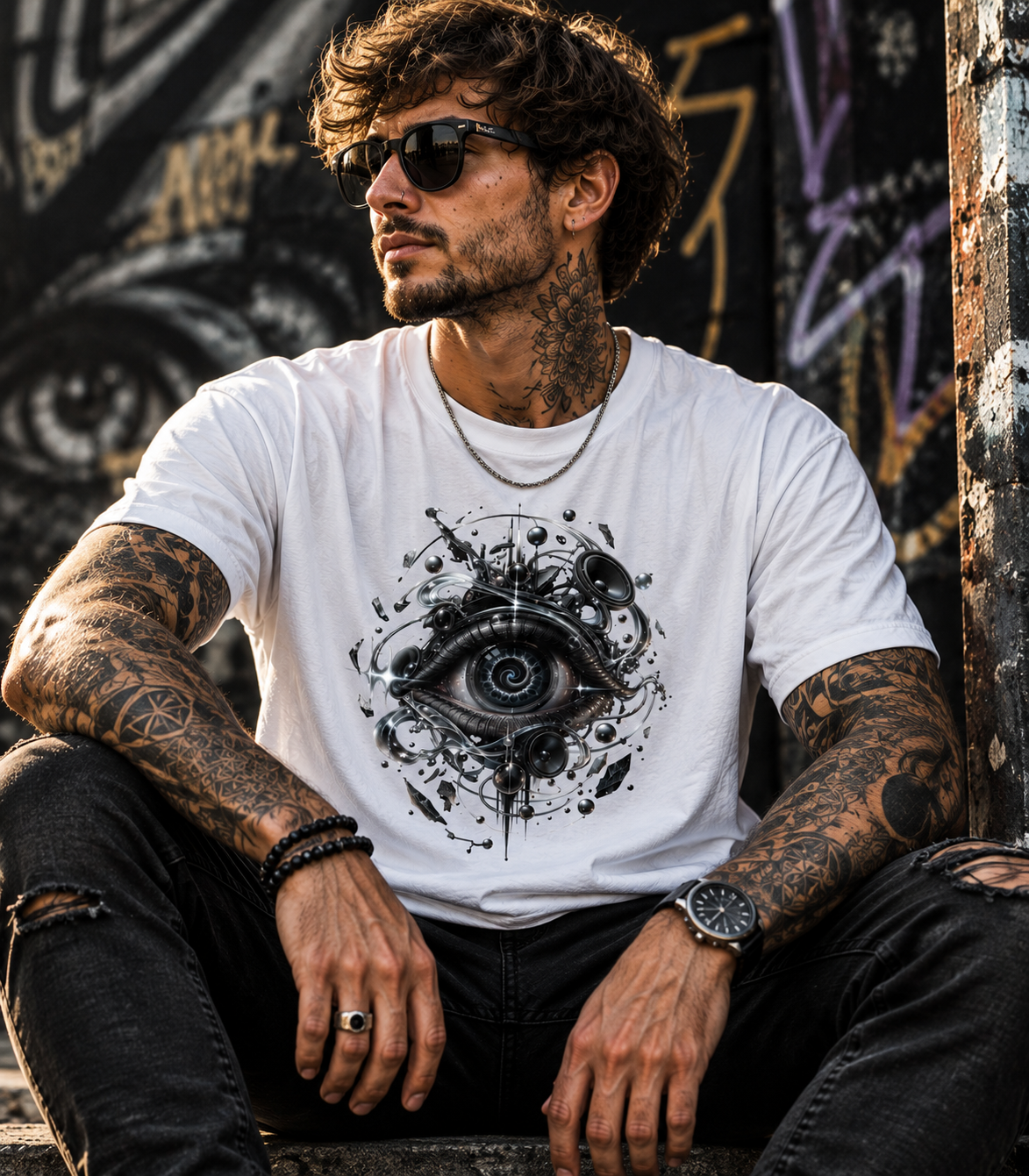 Mystic Eye Graphic Tee — Surreal All-Seeing Eye Art Shirt