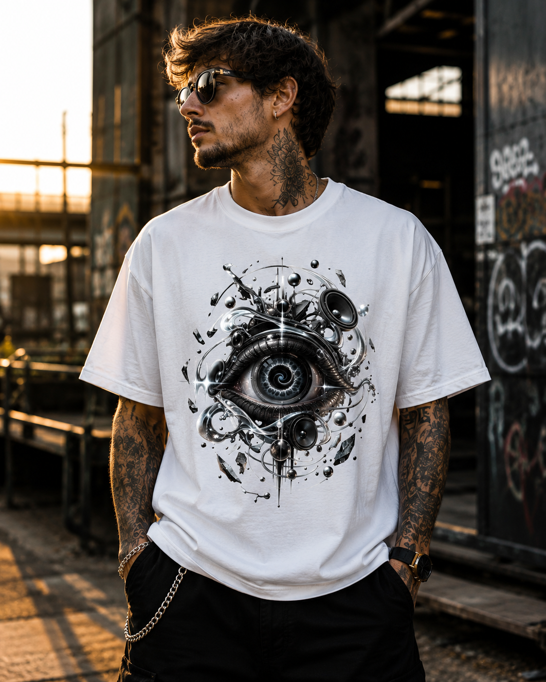 Mystic Eye Graphic Tee — Surreal All-Seeing Eye Art Shirt