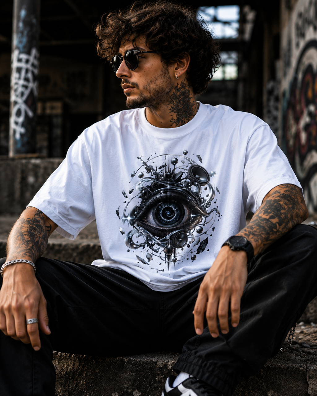 Mystic Eye Graphic Tee — Surreal All-Seeing Eye Art Shirt