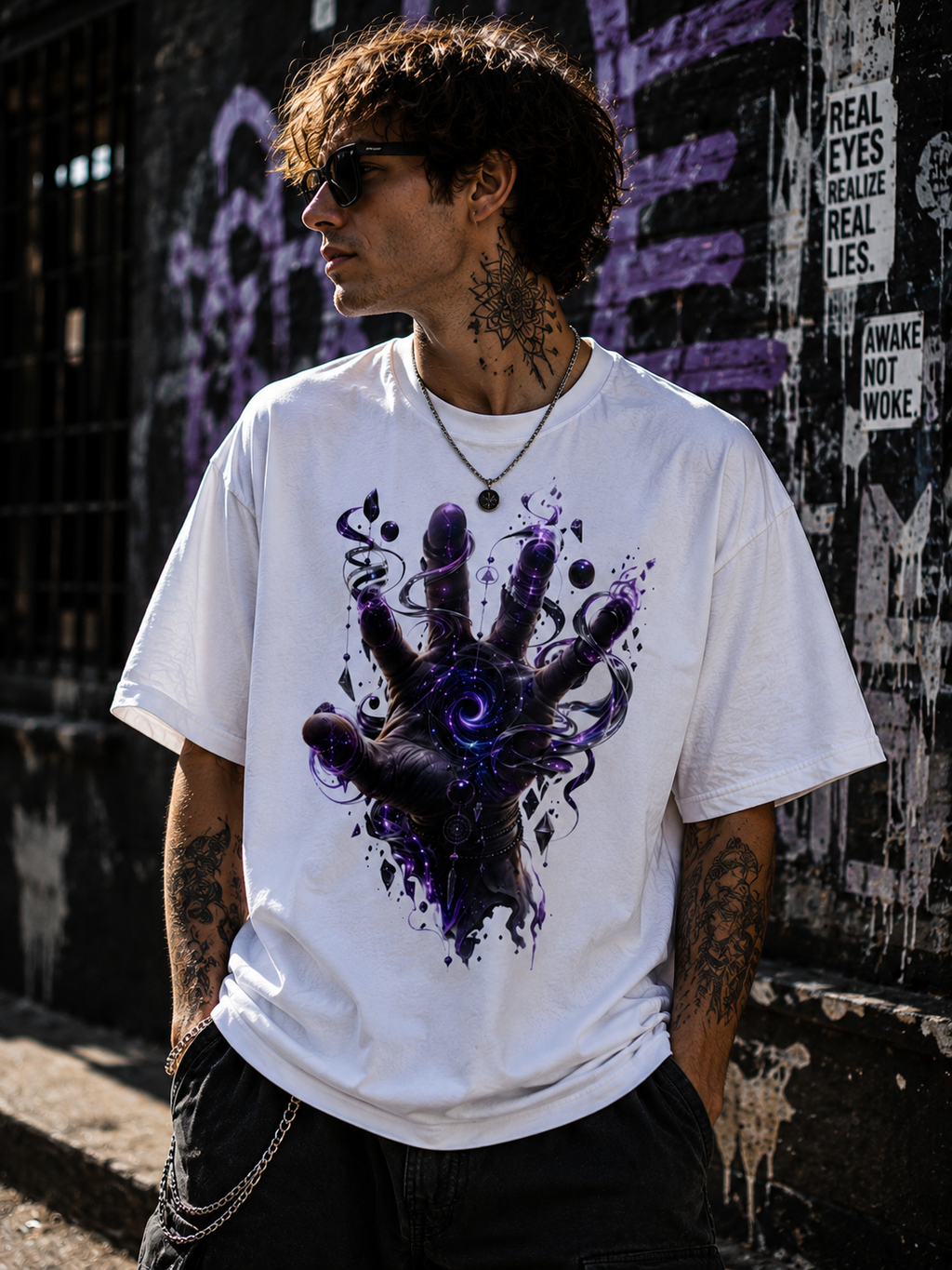 Mystic Purple Hand Graphic T shirt
