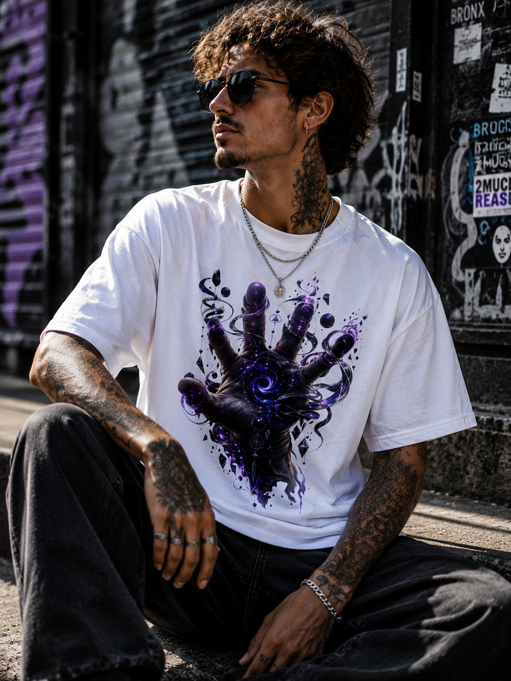 Mystic Purple Hand Graphic T shirt