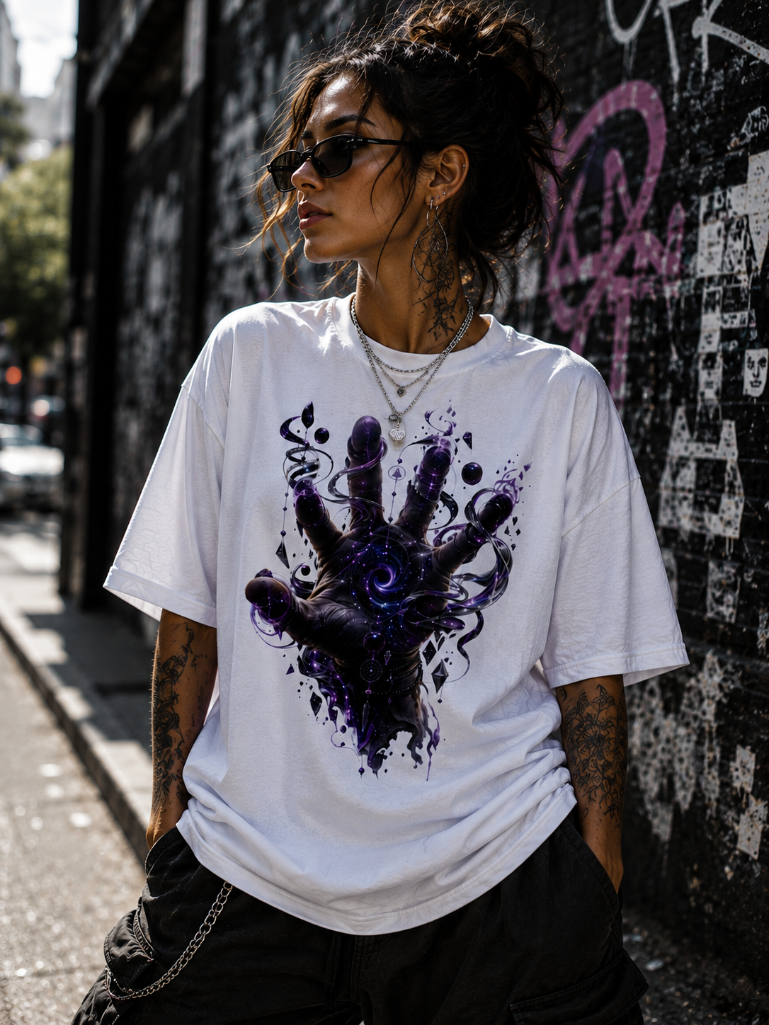 Mystic Purple Hand Graphic T shirt