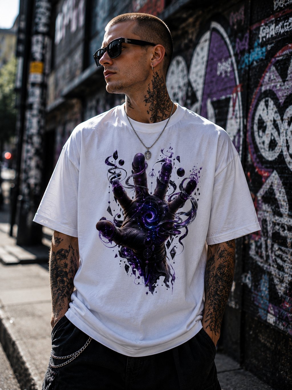 Mystic Purple Hand Graphic T shirt